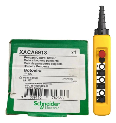 Botoeira Pendente Plástica Ø22mm 6 Botões Xaca6913 Schneider Amarelo