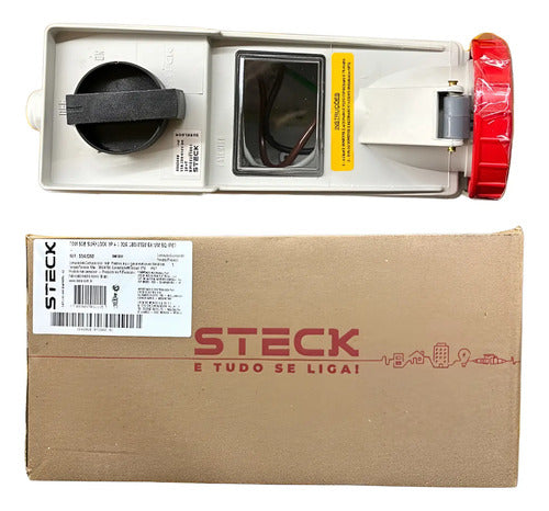 Tomada Ss4206b 3p+t 32a 380/415v 6h Vermelho Bq Ip67 Steck Vermelho