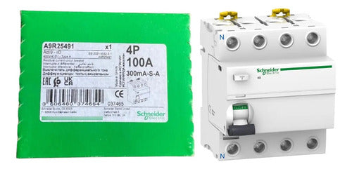 Interruptor Diferencial 4p 100a 415v A9r25491 Schneider