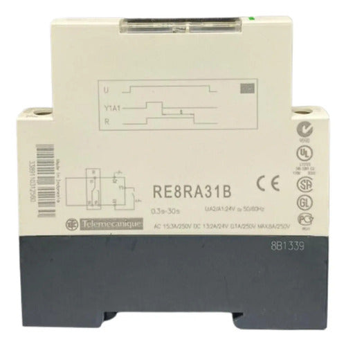 Rele Temporizador 1naf 0,3-30s 24vca/c Re8ra31b Schneider -