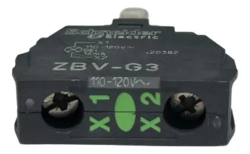 Bloco Luminoso Com Led Verde 110vac Zbvg3 Schneider Verde 110vca