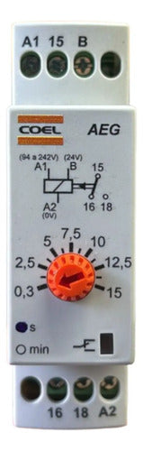Rele Tempo Aeg 15seg 94 A 242vca E 24vca/cc Coel 94 A 240 Vca E 24vca/vcc