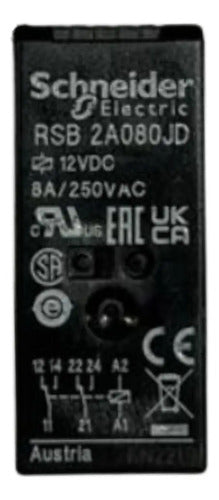 Kit Com 8: Rele Interface 2c/o 8a 12vcc Rsb2a080jd Schneider 12vcc