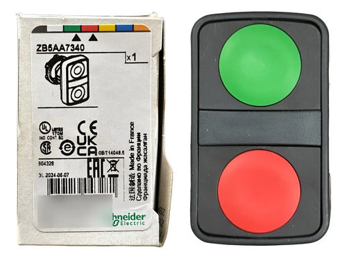 Kit Com 2 Peças: Cabeçote Vd/ Vm Zb5aa7340 Schneider Vermelho E Verde -