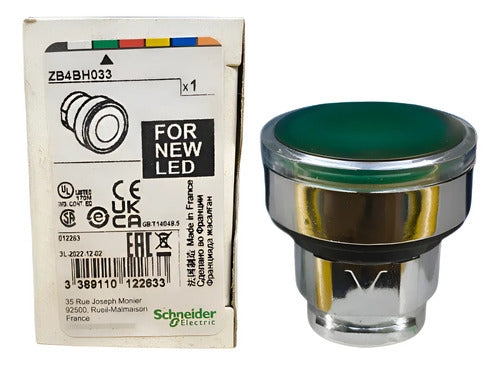 Cabeçote P Botão 22mm Metálico C Retenção Zb4bh033 Schneider Verde 0