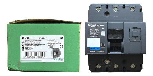 Disjuntor Tripolar Ng125l Curva C 50a 500v 18805 Schneider