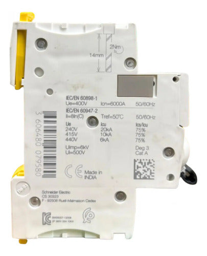 Disjuntor Acti9 Ic60n 2p 25a Curva C A9f74225 Schneider
