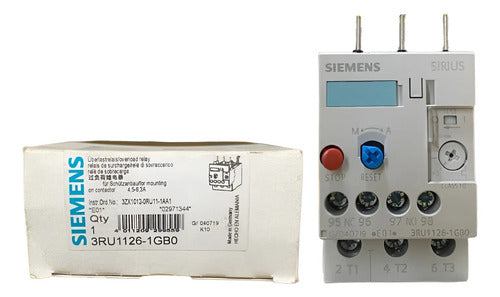 Relé Térmico De Sobrecarga 4,5 - 6,3 A 3ru1126-1gb0 Siemens -