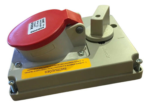 Tomada Emb 3p+n+t 16a 380/440v 6h Vm S5046t Steck  Vermelho