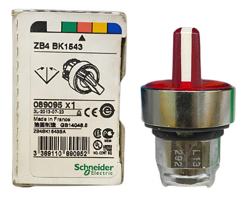 Cabecote Para Chave Seletora 22mm Vm Zb4bk1543 Schneider Vermelho 0
