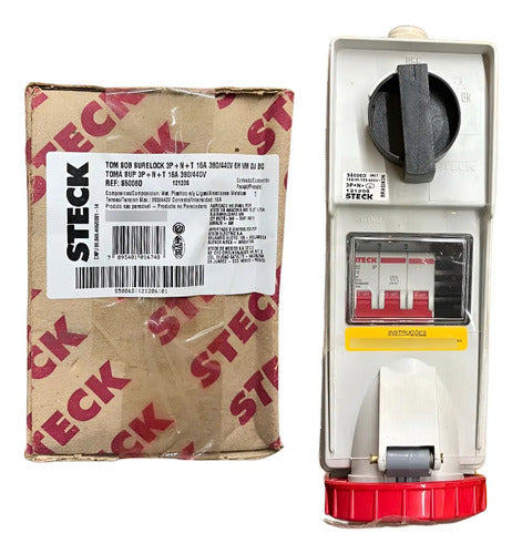 Tomada S5006d 3p+n+t 16a 380/440v 6h Vermelho Dj Bq Steck Vermelho