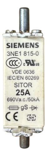 Elemento Fusível Sitor 3ne1815-0 25a Siemens 690v