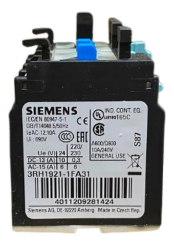 Bloco De Contato Auxiliar 3na+1nf 3rh1921-1fa31 Siemens -