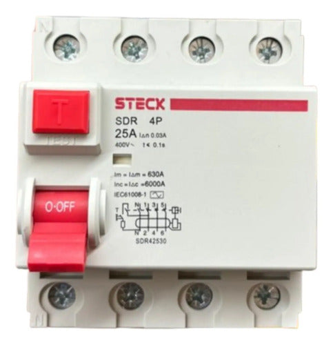 Interruptor Diferencial Sdr42530 4p 25a 30ma Steck