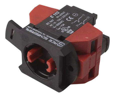 Kit Com 2 Peças: Bloco De Contato E102 2nf Ace Schmersal Preto E Vermelho Não Se Aplica