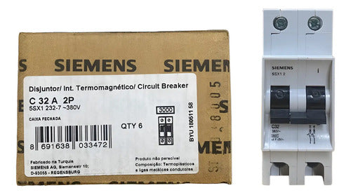 Disjuntor 2p 32a Curva C 5sx1232-7 Siemens