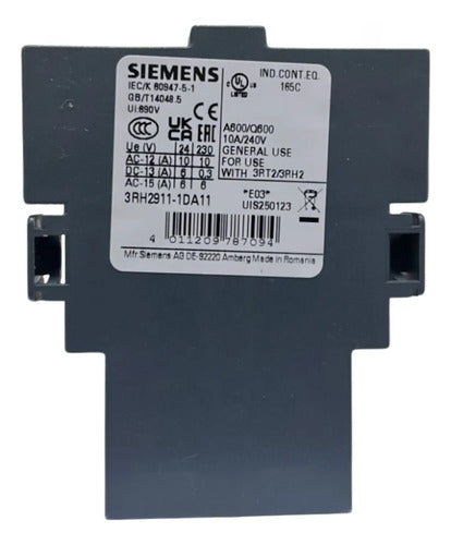Bloco Contato Auxiliar Lateral 1na+1nf 3rh2911-1da11 Siemens