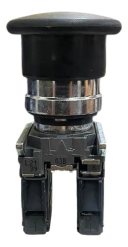 Botão Cogumelo Ø40mm Pt + Bloco 1na+1nf Xb4bc25 Schneider Preto -