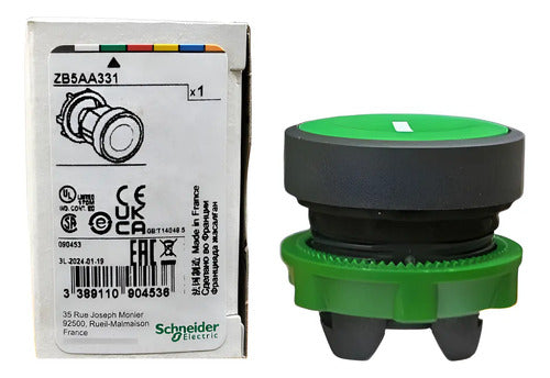 Kit Com 2: Cabeçote Para Botão 22mm Verde Zb5aa331 Schneider Verde -