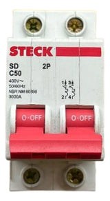 Kit Com 2: Disjuntor Bipolar Sd-d62c50 50a Curva C Steck