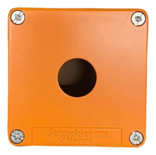Botoeira 22mm Metalica 1 Furo Laranja Xapr1501 Schneider