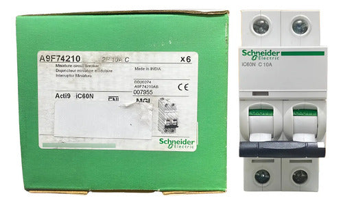 Disjuntor Acti9 Ic60n 2p 10a Curva C A9f74210 Schneider