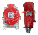 Kit Tomada N3209 + Plug N3279 32a 2p+t 380/440v Vm Steck Vermelho