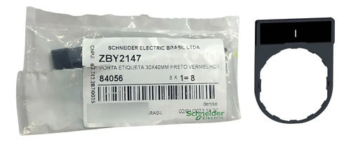 Kit Com 8 Peças: Porta Etiqueta 30x40mm Zby2147 Schneider Preto/vermelho