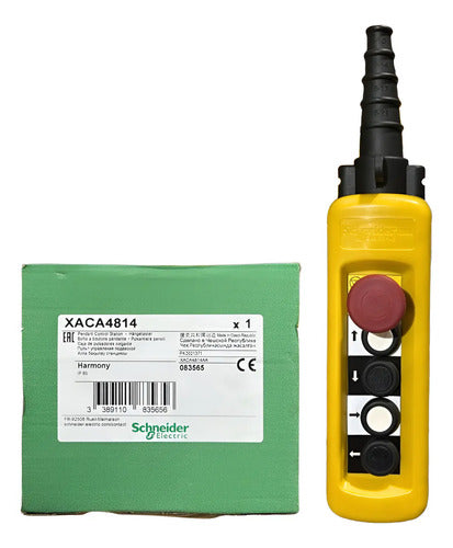 Botoeira Pendente 4 Botoes 1 Velocidade Xaca4814 Schneider Amarelo
