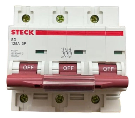 Disjuntor Tripolar Sdd3c125 125a Curva C Steck