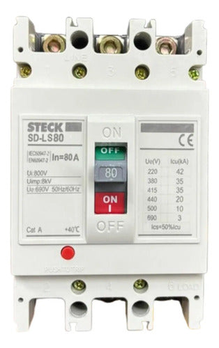 Disjuntor Tripolar 80a 690v Sdls80 8kv Steck