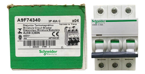 Disjuntor Acti9 Ic60n 3p 40a Curva C A9f74340 Schneider
