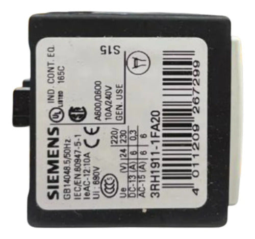 Bloco De Contato Auxiliar 2na 3rh1911-1fa20 Siemens Não Se Aplica