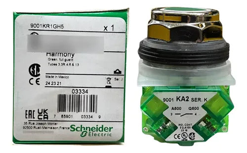 Botão 30mm Metálico 9001kr1gh5 Verde Schneider Verde -