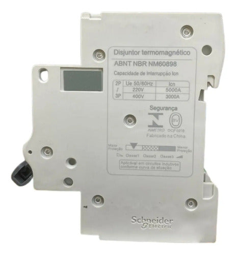 Disjuntor Easy9 2p 2a 3ka 400vca Curva C Ez9f33202 Schneider