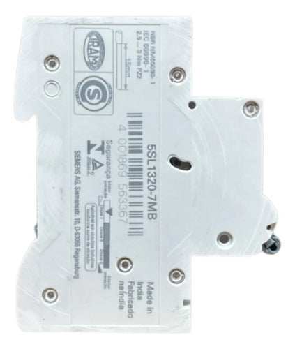 Disjuntor Tripolar 20a Curva C 5sl1320-7mb Siemens