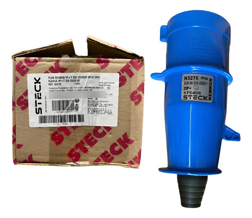 Kit Com 2 Peças: Plug N3276 32a 2p+t 220/240v 6h Azul Steck 220/240 V