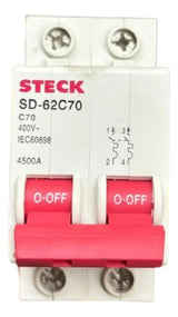 Kit Com 2: Disjuntor Bipolar Sd-62c70 70a Curva C Steck