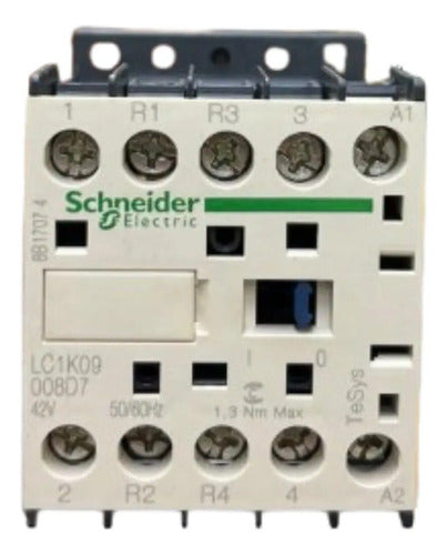 Contator Tetrapolar 2pna+2pnf 9a 42vca Lc1k09008d7 Schneider 42vca