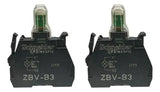 Kit Com 2: Bloco De Contato Led Lumin. Verde Zbvb3 Schneider