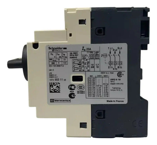 Disjuntor Motor Magnético Gv2l22 25a 50ka Schneider