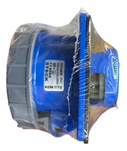 Tomada Embutir N3246w 2p+t 32a 200/250v 6h Azul Ip67 Steck Azul