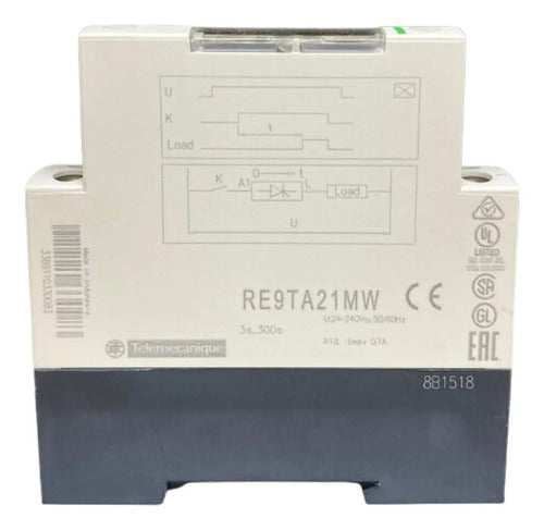 Rele Temporizador 3-300s 24/240vca Re9ta21mw Schneider 240vca