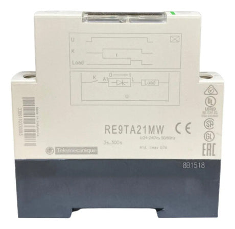Rele Temporizador 3-300s 24/240vca Re9ta21mw Schneider 240vca