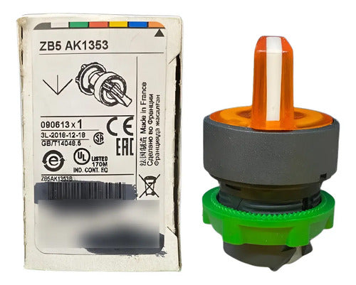 Cabeçote Para Chave Seletora Lum Ø22mm Zb5ak1353 Schneider Laranja -