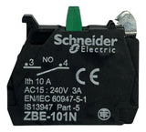 Kit Com 4 Peças: Bloco De Contato 1na Zbe101n Schneider Preto C/ Verde 1na