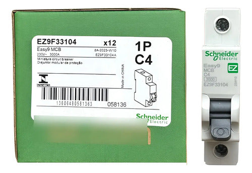 Disjuntor Easy9 1p 4a 3ka 230vca Curva C Ez9f33104 Schneider 230 V 50/60 Hz