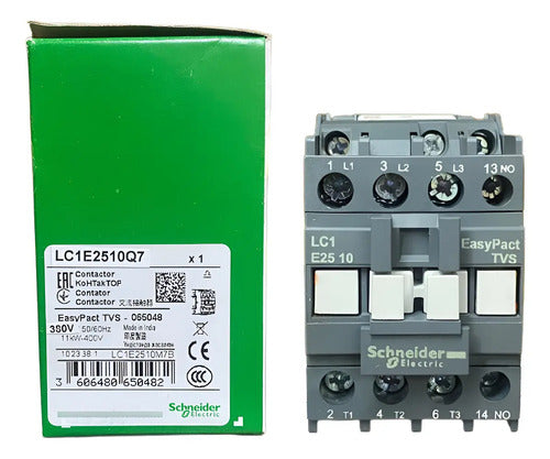 Contator Tripolar 25a 1na 380vca Lc1e2510q7 Tesys Schneider 380v