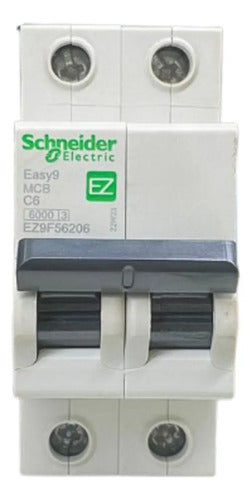 Disjuntor Easy9 2p 6a 6ka 400v Curva C Ez9f56206 Schneider