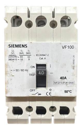 Disjuntor Tripolar 40a 240/415v 3vf2213-0fj41-0aa0 Siemens